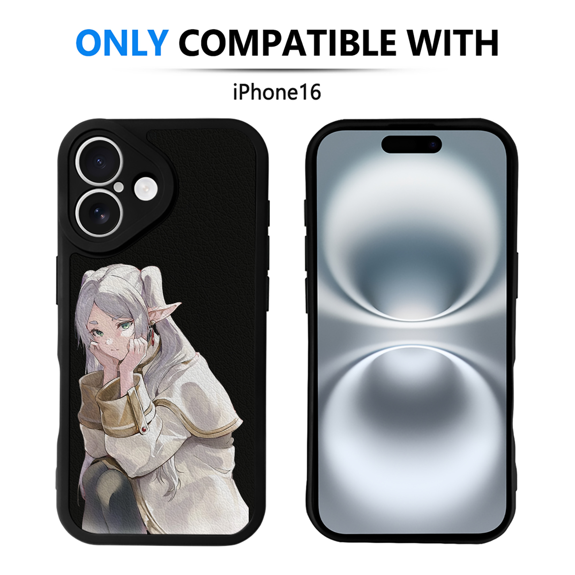 （画像用） 葬送のフリーレン Frieren 【iPhone 16シリーズ対応】シリコンスマホケース（レザー調） 材質：シリコン